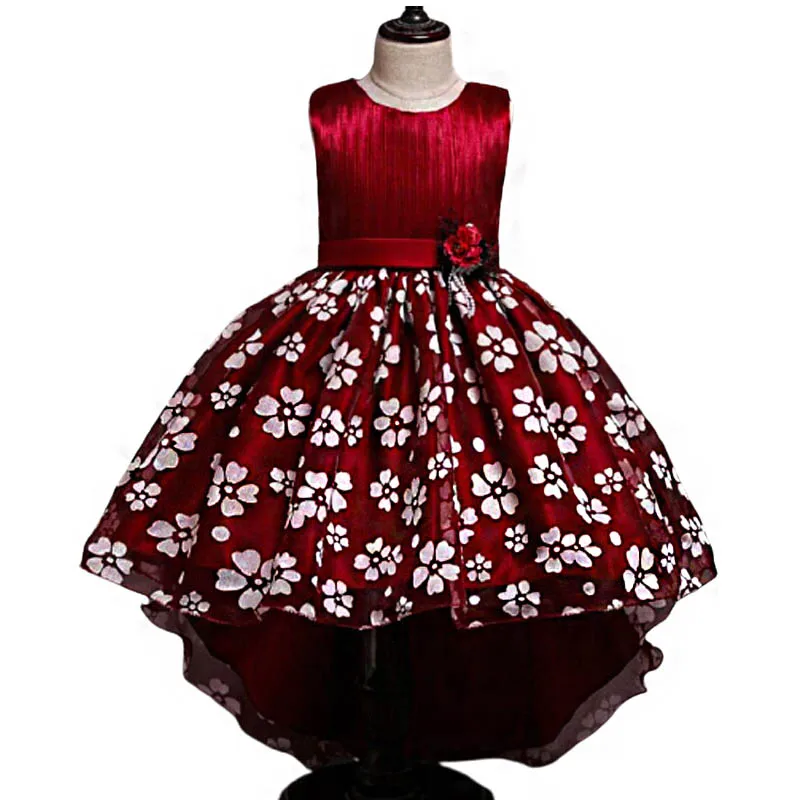 Детское летнее праздничное платье элегантное с принтом и юбкой-пачкой для