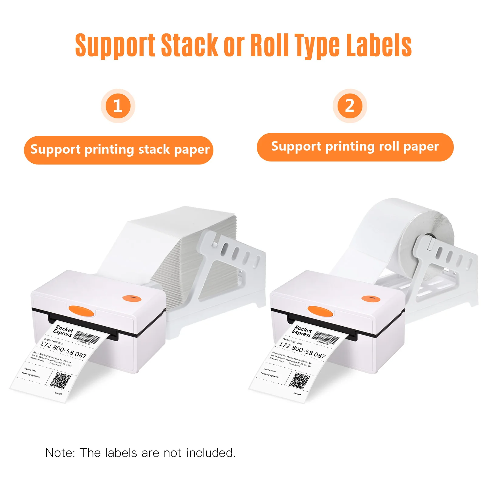 Настольный термальный принтер для печати этикеток с держателем 4x6