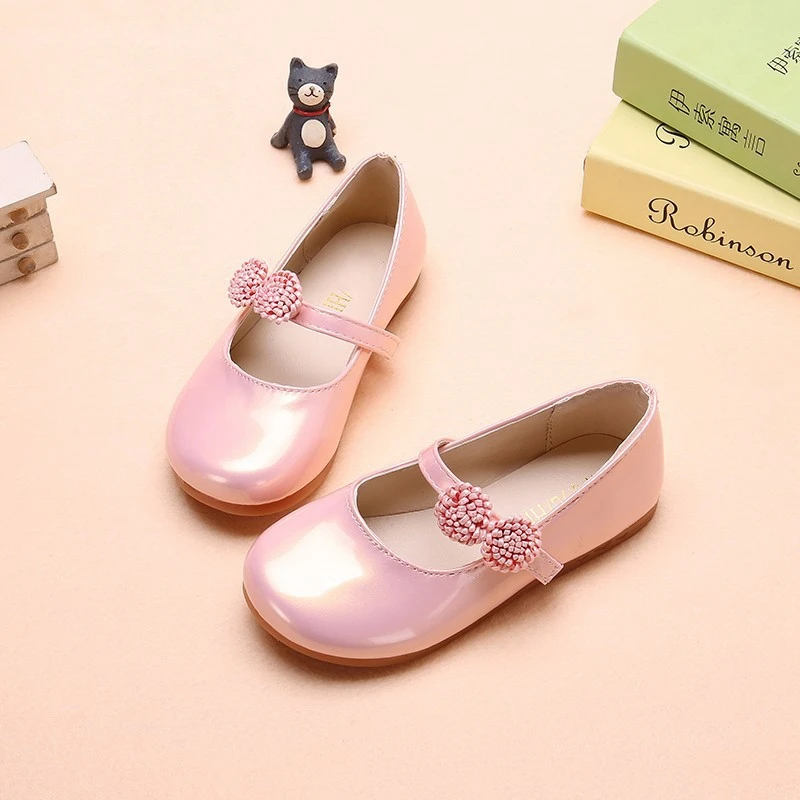 

Child Leather Shoes Girl Flower Princess Shoes Soft Patent Leather Elegant Students Dance Wedding Party Shoes Patent Leather