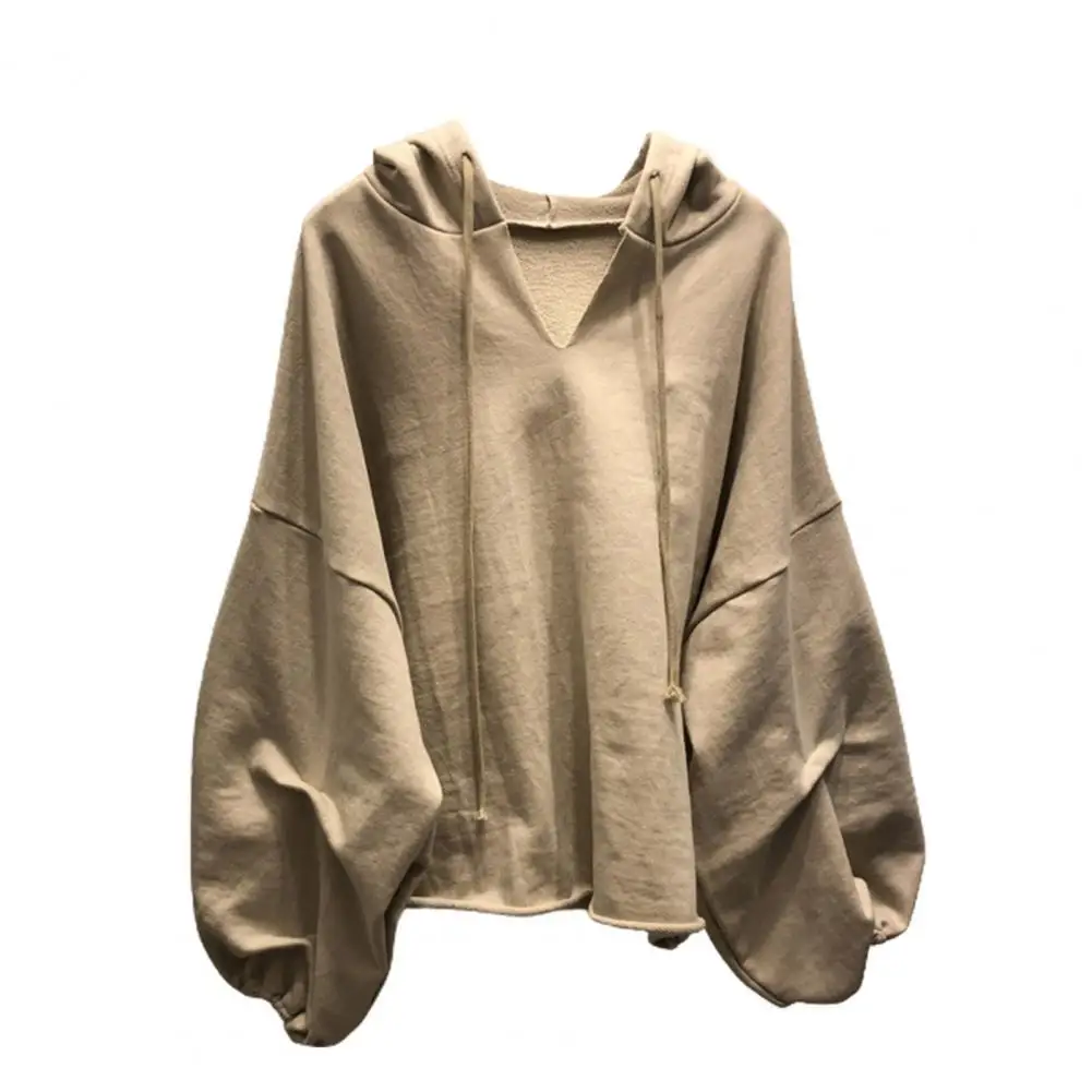 

Oversized Hoodies V-Neck Women Sweatshirt 2021 Autumn Winter Batwing Sleeve Hoodies Casual Loose Streetwear