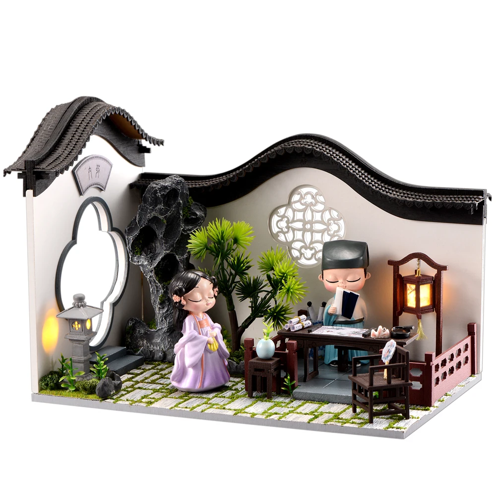 

DIY Dollhouse Wooden doll Houses Miniature Doll House Furniture Kit Casa Music Led Toys for Children Birthday Gift