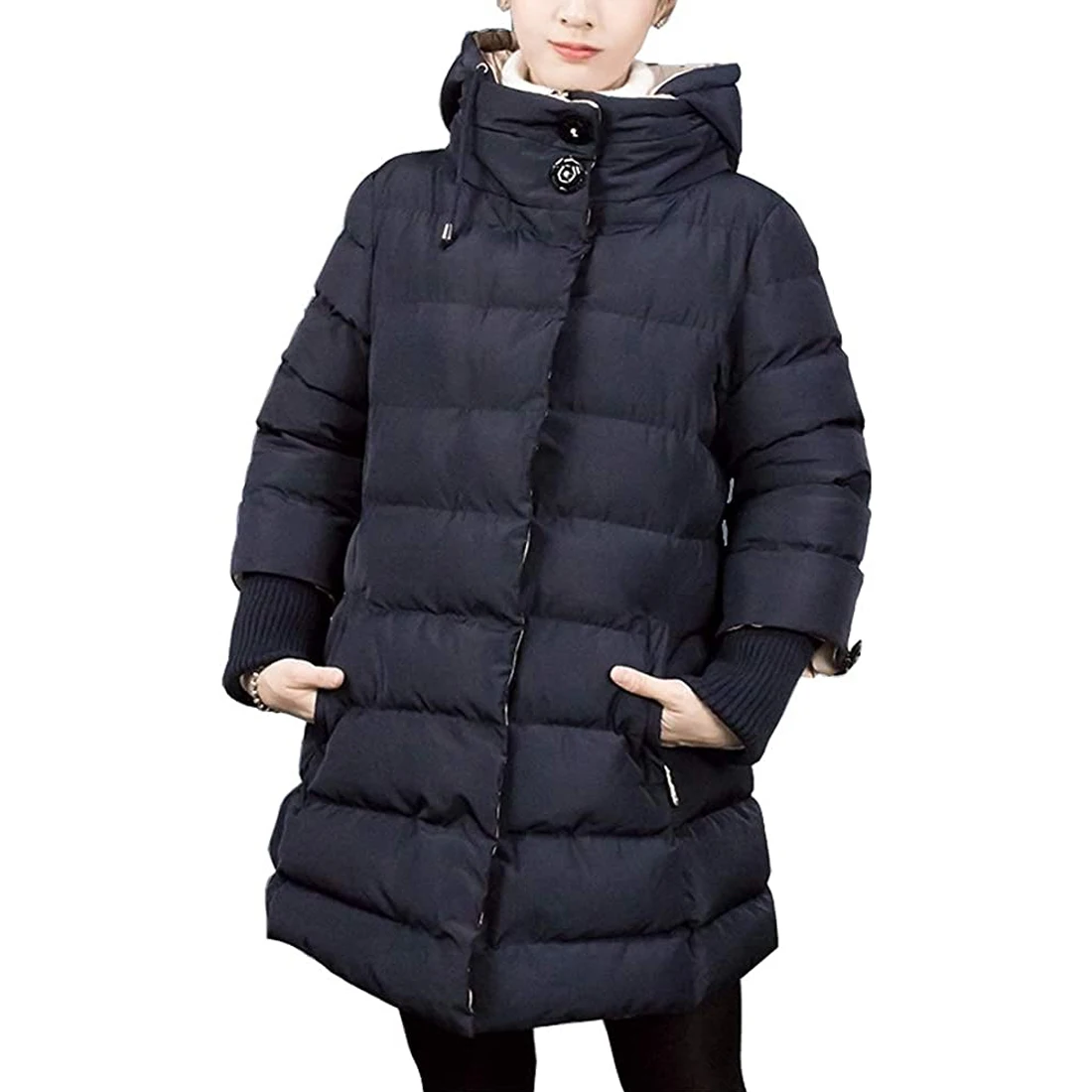 2022 Winter High Collar Hooded Cotton Jacket Long Down Jacket Women Plus Size 4XL Fashion Clothes