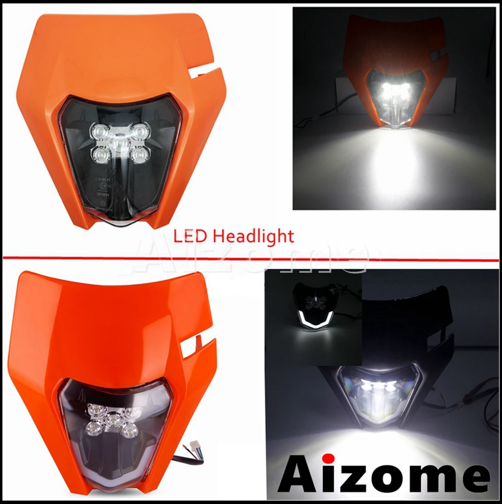 

E8 Dual Sport Dirt Bikes Motorcycle LED Headlight For EXC SX SX-F XC XC-W XC-F FC FE TC TE TX FX 125-500 690 Enduro Head Light