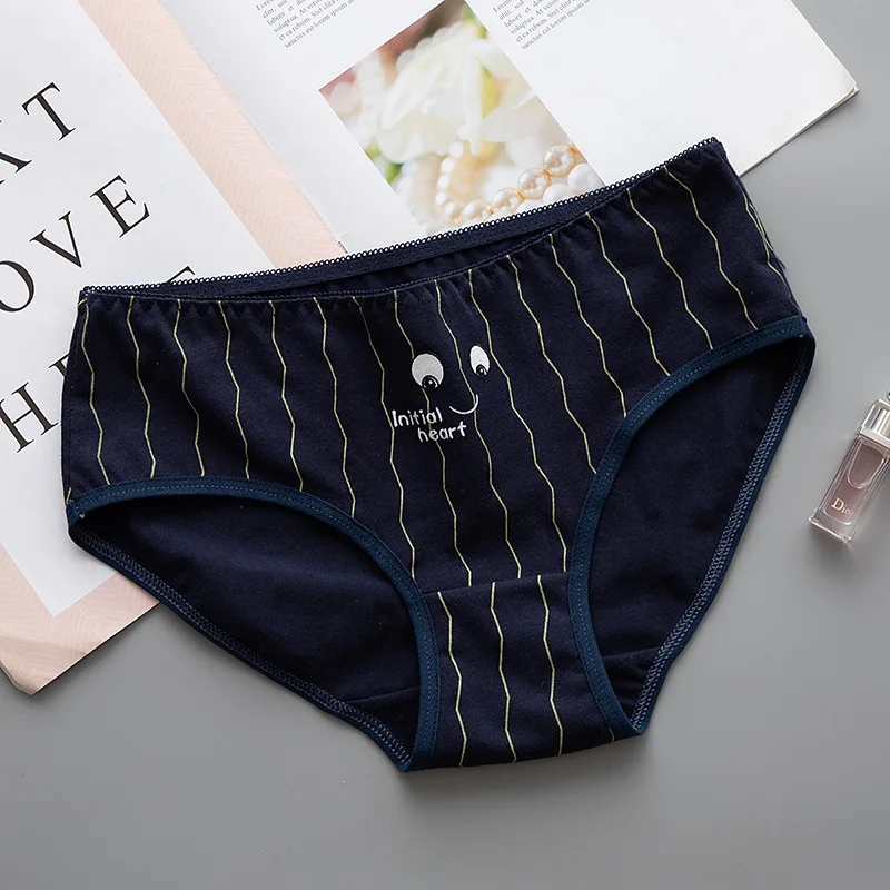 Хлопковое сексуальное нижнее белье с принтом для девушек женские трусики