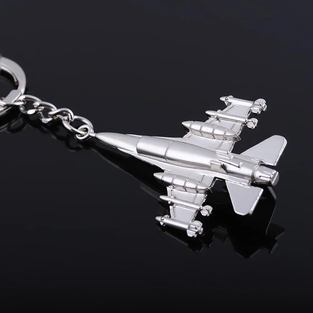 

Novelty New Fashion F16 Plane Keychain Men Battle Plane Key Chain Bag Car Trinket Fighter Key Ring Male Jewelry Gift Souvenir