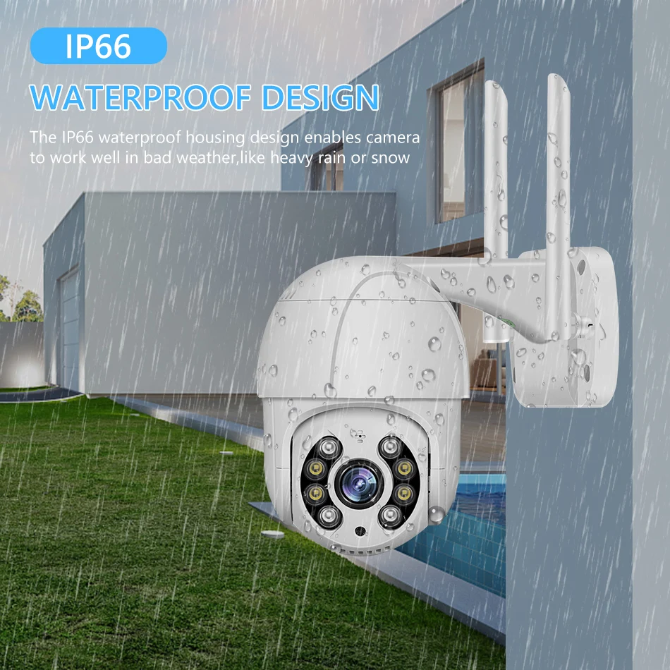 Камера видеонаблюдения 2 МП PTZ 1080P Wi-Fi ночное видение двусторонняя аудиосвязь