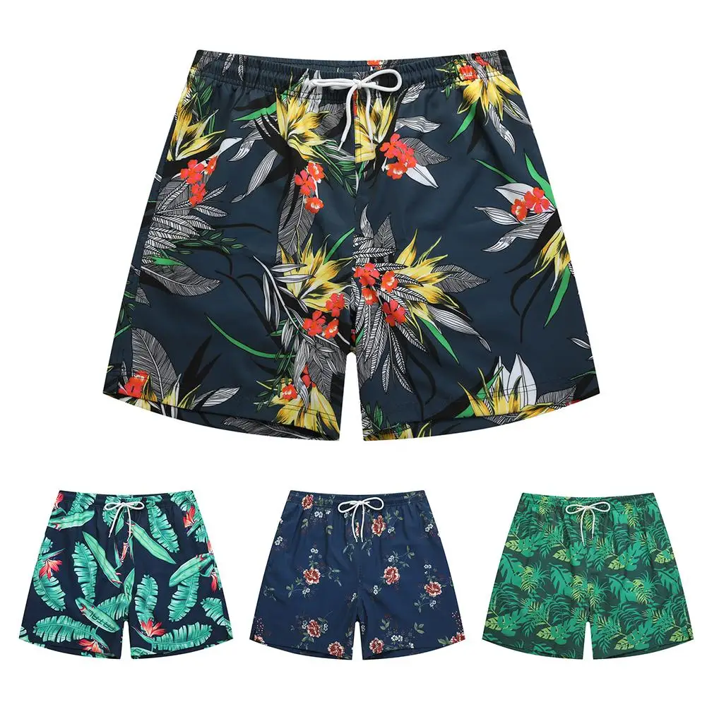 Летние мужские шорты для отдыха с цветочными листьями быстросохнущие дышащие