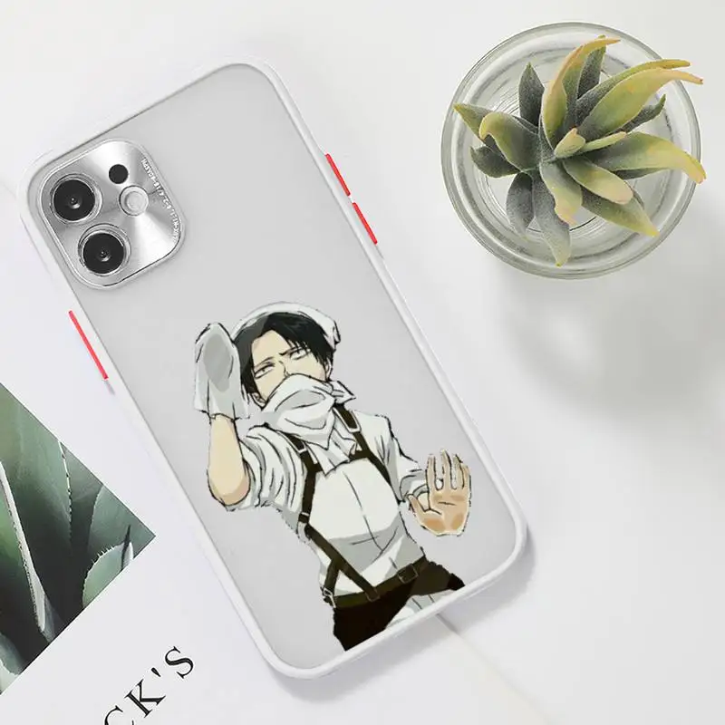 

Attack on Titan hot anime Phone Case For iPhone 12 11 Mini Pro XR XS Max 7 8 Plus X Matte transparent White Cover