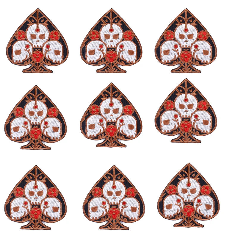 10 шт./лот панк-череп оптовая продажа патчи для одежды термоклейкие вышитые