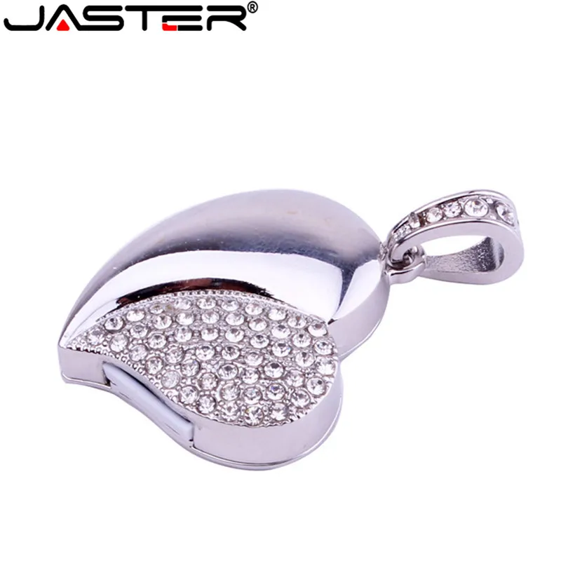 Usb флеш накопитель JASTER в форме сердца с кристаллами 4/16/32/64 ГБ|USB флэш-накопители| |