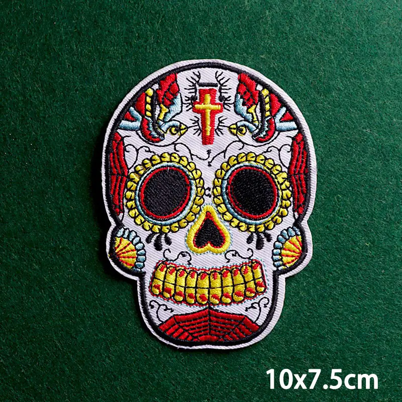 Патчи с черепом в мексиканском стиле 2 шт./лот патчи для глажки на одежде