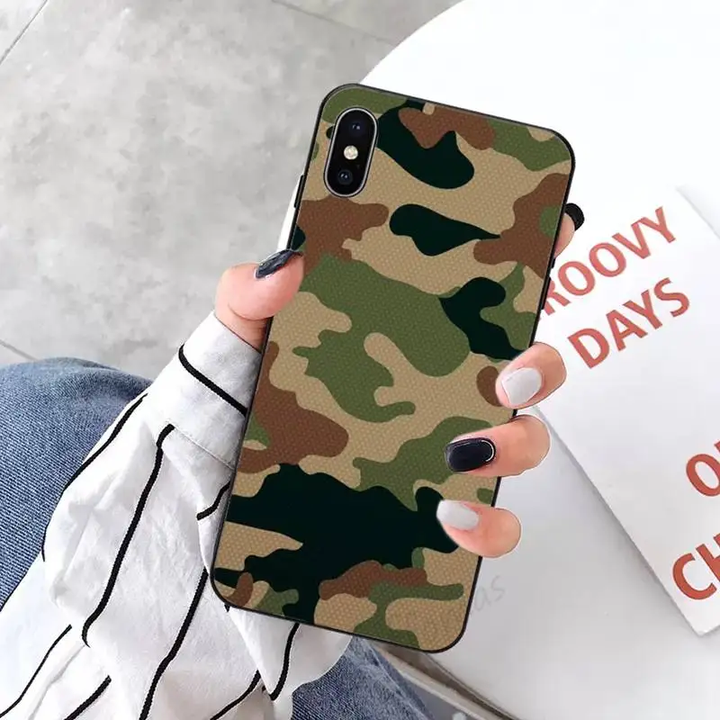 

Camouflage Army Green Pattern Phone Case for iPhone 11 12 pro XS MAX 8 7 6 6S Plus X 5S SE 2020 XR