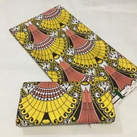 new african grand glitter glam wax yellow golden print ankara pagne wrap tissu cotton material for wedding dress party 6yards