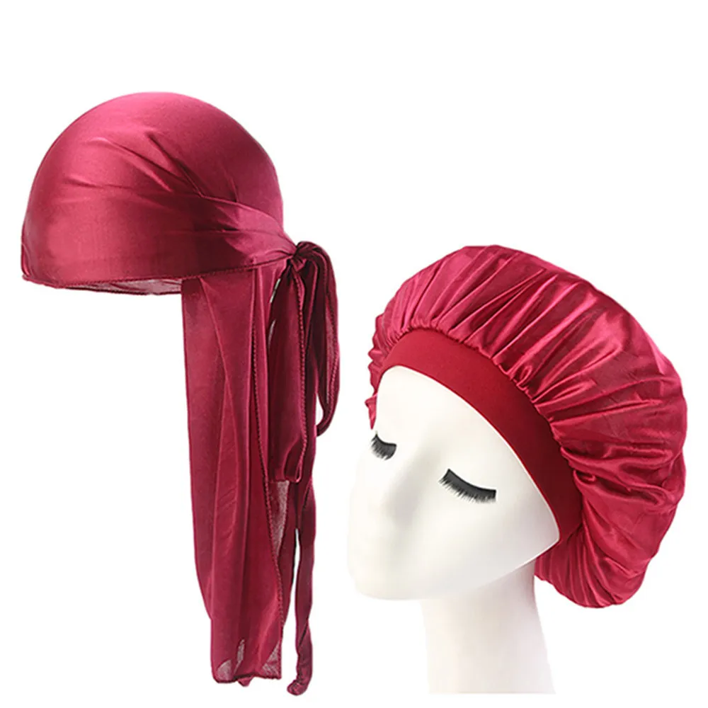 Новинка мужская блестящая шелковая бандана Durag головные уборы красочная широкая