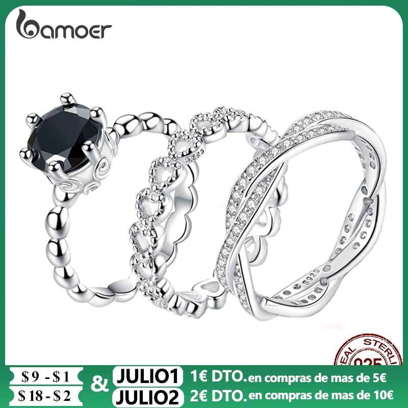 Женское кольцо с сердечком Bamoer модное классическое серебряное в