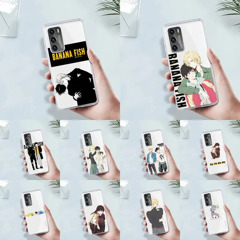 

Anime Banana Fish Phone Case Transparent For Huawei MATE P 40 30 20 10 pro plus lite X 5G Soft TPU Clear Mobile bags