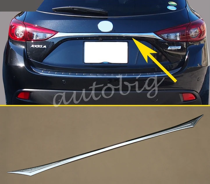 Глянцевая хромированная Задняя Крышка багажника для 2014 2015 2016 2017 2018 Mazda3 Mazda 3