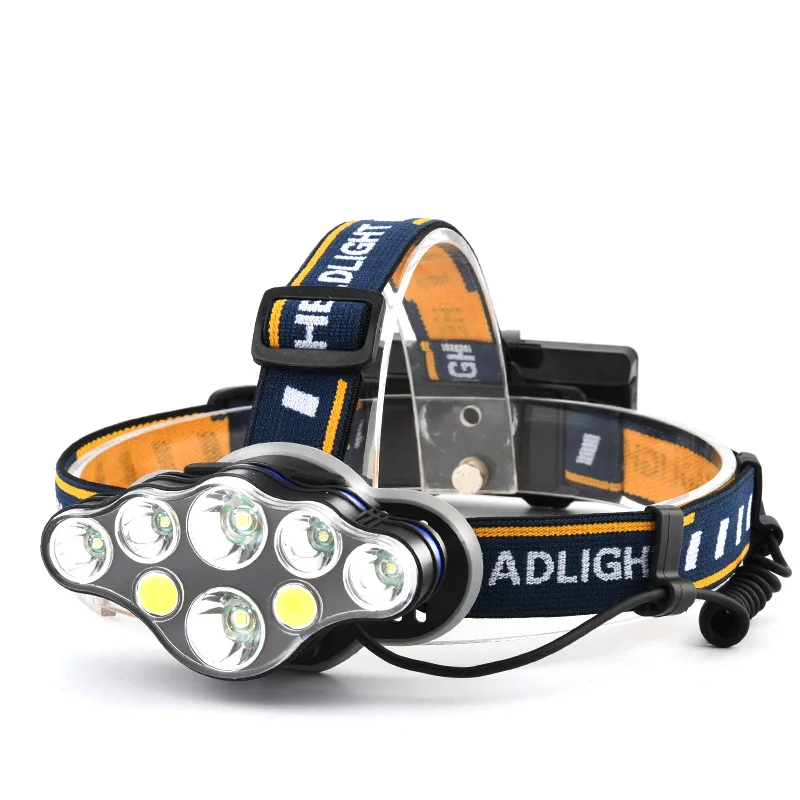

LED Fishing Head lamp Rechargeable T6 COB 8 Modes Headlight Lamps 80000 Lumens Flashlight Zoomable Waterproof for Camping