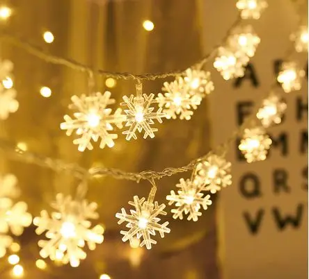 

Garland led string light 1M 10LEDS 2M 20LEDS SNOWFLAKE fairy chandelier flash lamp for indoor outdoor christmas decoration