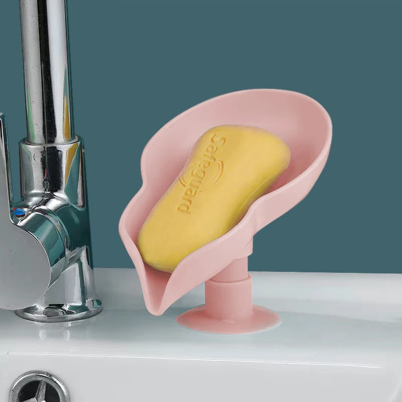 

Portable Leaf Soap Holder Bathroom Supplies Leaf Shape Soap Box Suction Cup Soap Dish Sponge Gadgets Bathroom Accessories