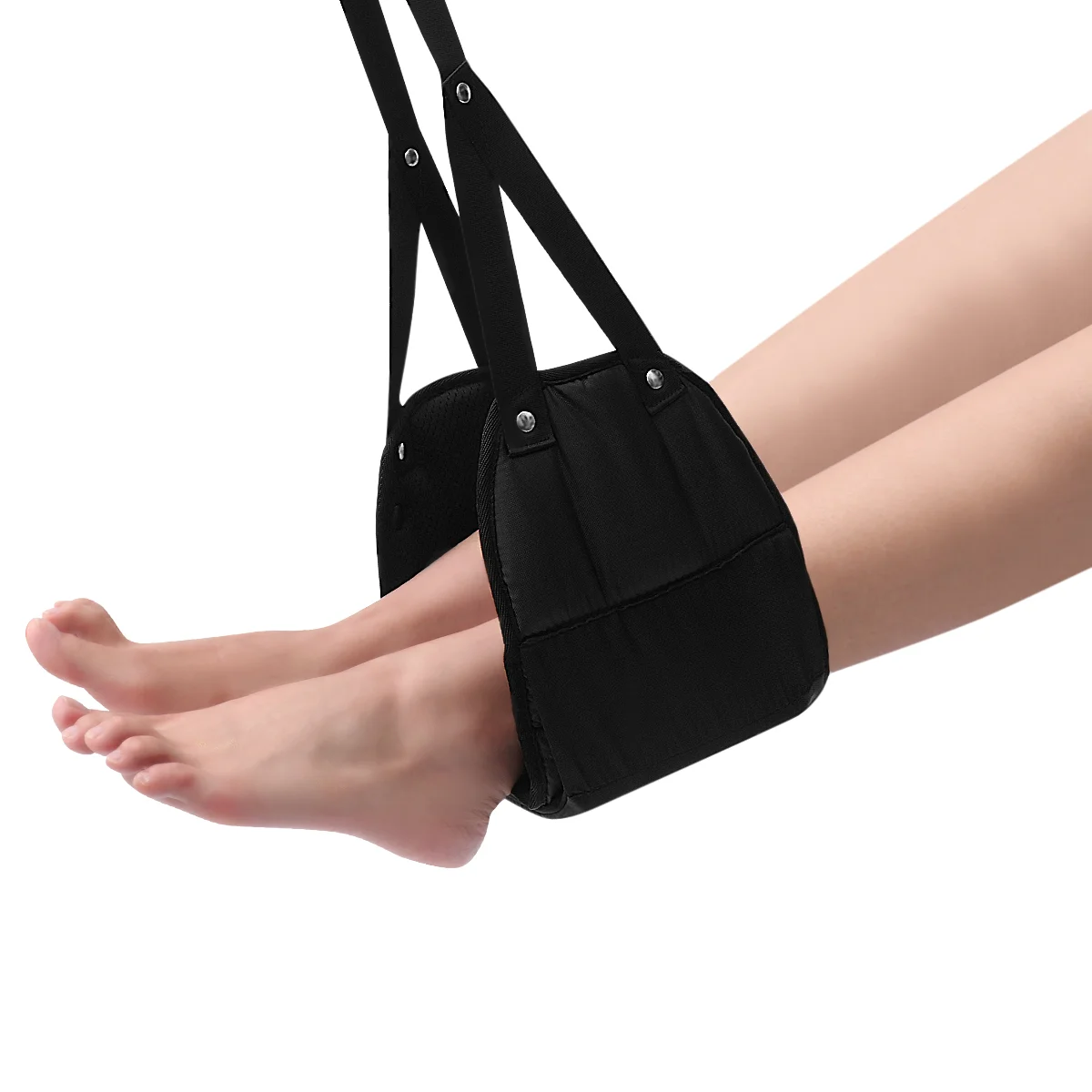 

Healifty Adjustable Footrest Hammock Foot Pad Foot Divider Portable Airplane Travel Accessories (Black)