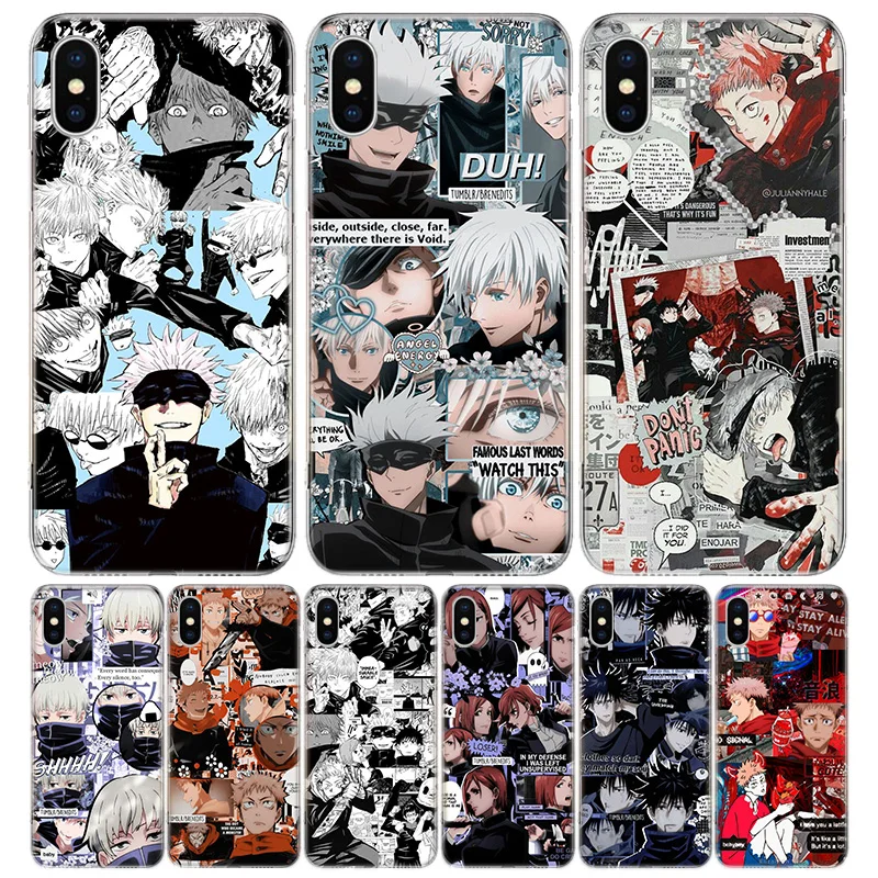 

Jujutsu Kaisen Anime Gojo Satoru Cover Phone Case For iPhone 11 Pro Max 13 12 Mini 6 X 8 6S 7 Plus XS + XR 5S SE Art Coque
