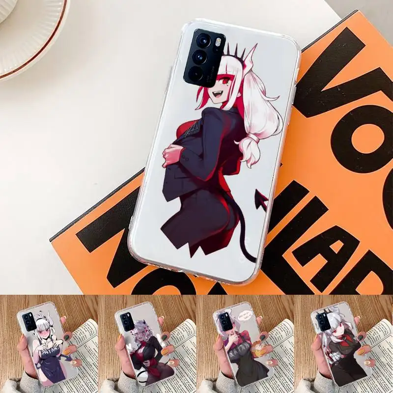 

Cute cartoon helltaker Phone Case Transparent For oppo Realme FIND V X Q 2 3 5 7 11 50 GT Q2 PRO PLUS moible bag