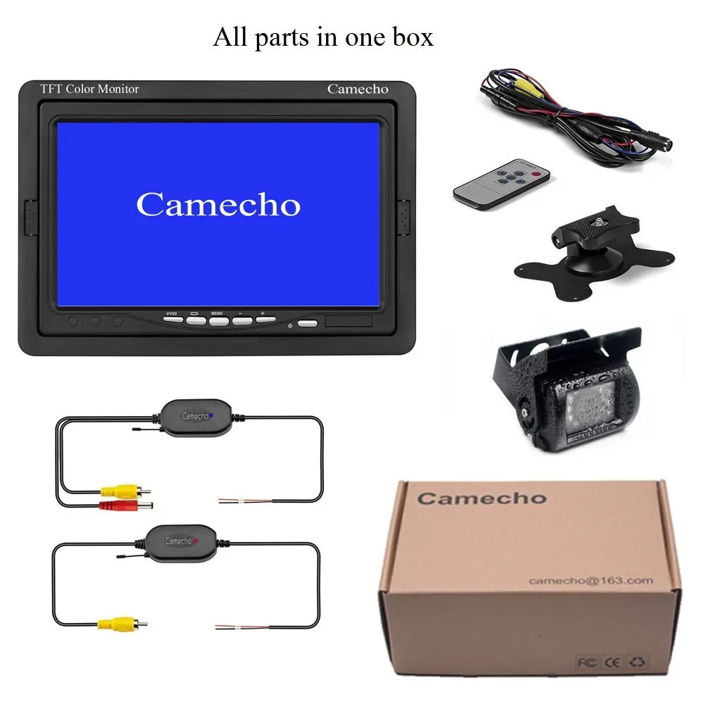 Camecho 7 ''HD TFT ЖК-экран Беспроводная Автомобильная камера заднего вида монитор подголовник Автомобильный монитор для грузовика ВАН КАРАВАН трейлеры Кемперы