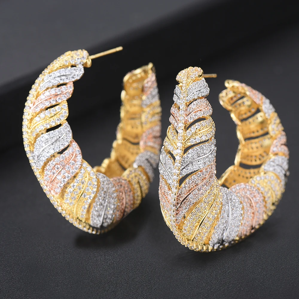 LARRAURI массивные серьги Свадебные украшения новые роскошные большие круглые для