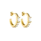 Серьги женские из нержавеющей стали с кристаллами