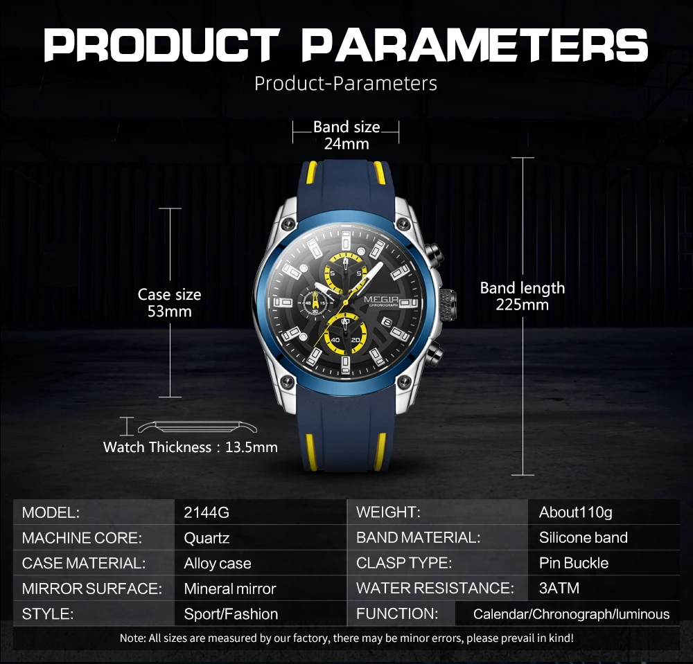 Мужские наручные часы MEGIR армейские с 3D циферблатом и силиконовым ремешком