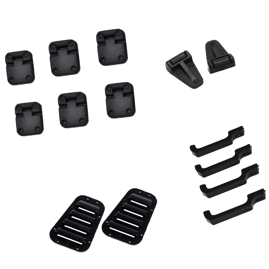 

1/10 RC Car Vehicle Model Door Hinge & Handles Black for Traxxas -4 4
