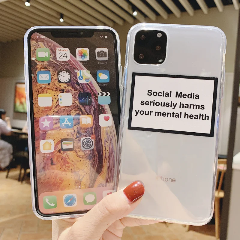 Мягкий силиконовый прозрачный чехол для телефона iPhone X XR XS Max 6 7 8 plus 5S 5SE социальные