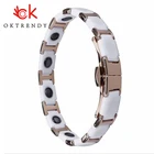 OKtrendy, керамические браслеты, женский браслет из германиевой нержавеющей стали, магнитный браслет, преимущества для здоровья, браслет-Амулет из розового золота