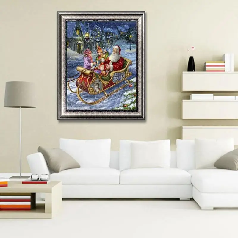 5D DIY полная дрель Алмазная картина холст смола алмаз Санта Клаус комплекты для