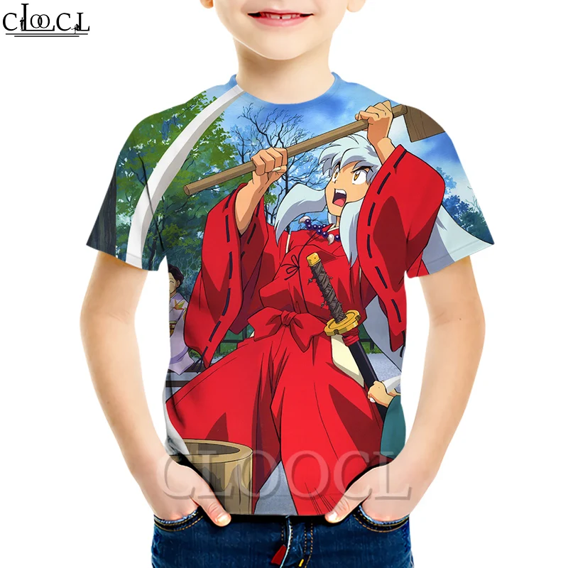 Футболка CLOOCL с японским аниме Inuyasha детская одежда 3D принтом 2021 Летние Новые Топы