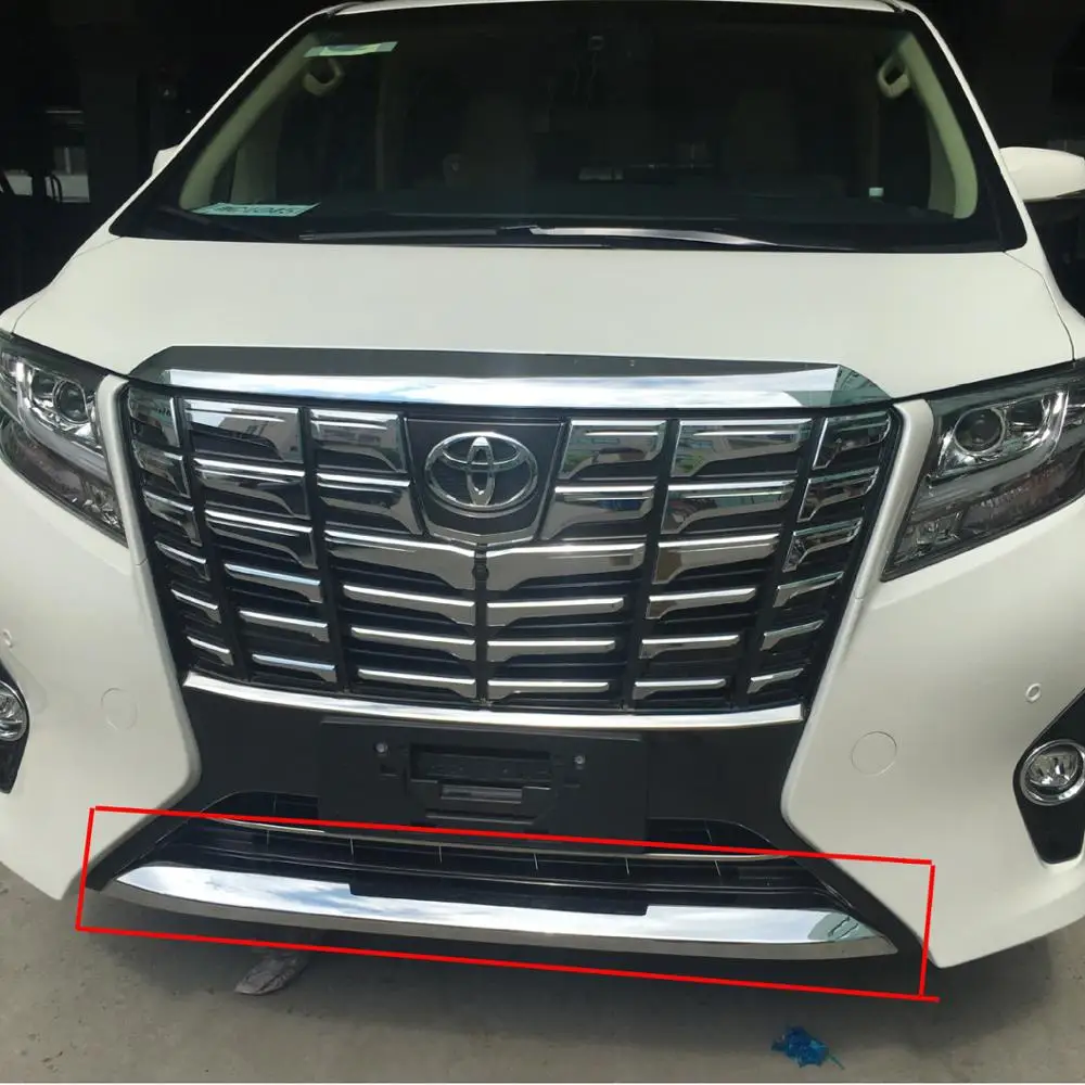 

Автомобильные аксессуары, запчасти для 2016 2017 Toyota Alphard ABS, хромированная лента для переднего бампера
