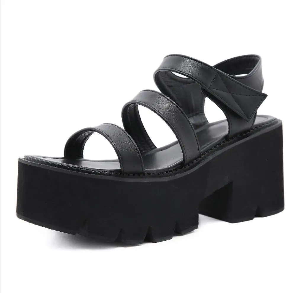 

Big Size 35-42 Brand New Ladies High Platform Sandals Fashion High Heels Gladiator Sandals Women 2021solid Beach Wedges Shoes