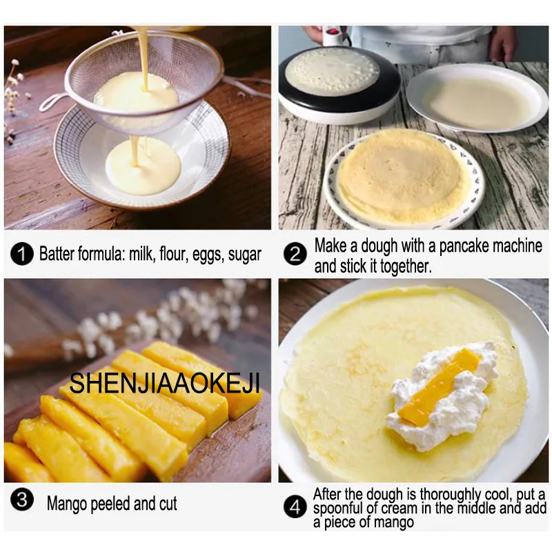 

DIY pancake pan Cast aluminum pancake machine Home pizza making machine Chunbing spring roll skin machine 220V 1pc