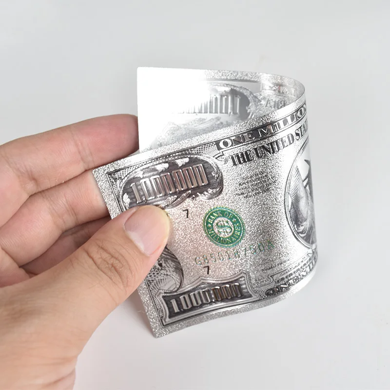 10 шт. коллекционные карты из серебристой фольги в виде одного миллиона долларов
