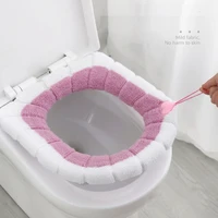 winter warmer toilet seat cover mat bathroom toilet pad cushion with handle thicker soft washable closestool warmer accessories