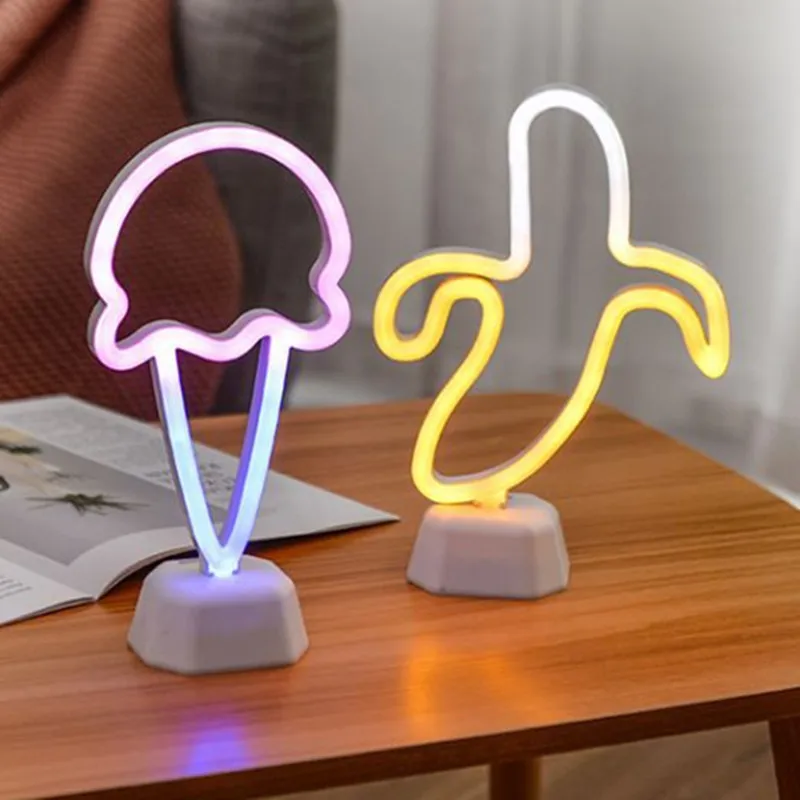 

Неоновые вывески в форме банана светодиодный неоновый свет художественные настенные декоративные USB огни для комнаты Настенные Детские сп...