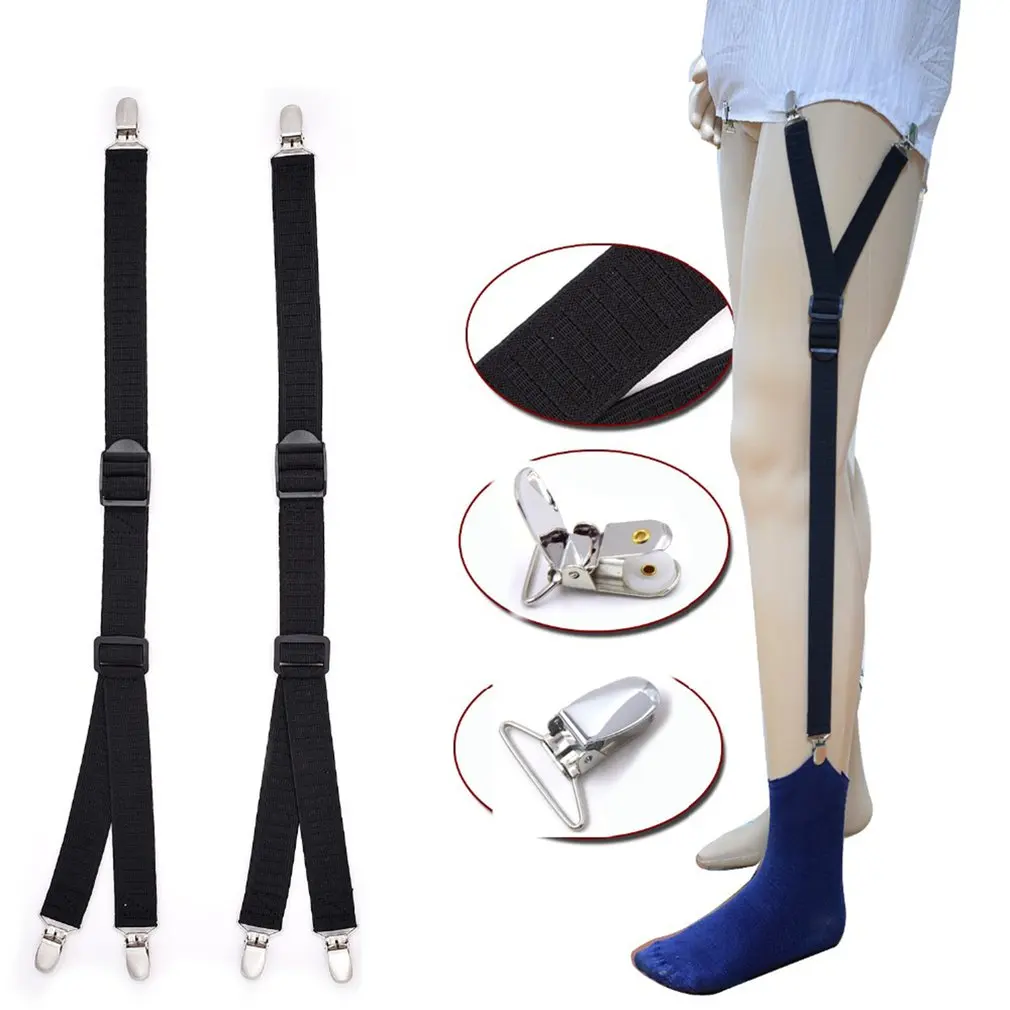 

Fashion Men Shirt Stays Garter Suspenders Holder Elastic Y Shape Adjustable Uniform Locking Clamp Braces Shirts Garters