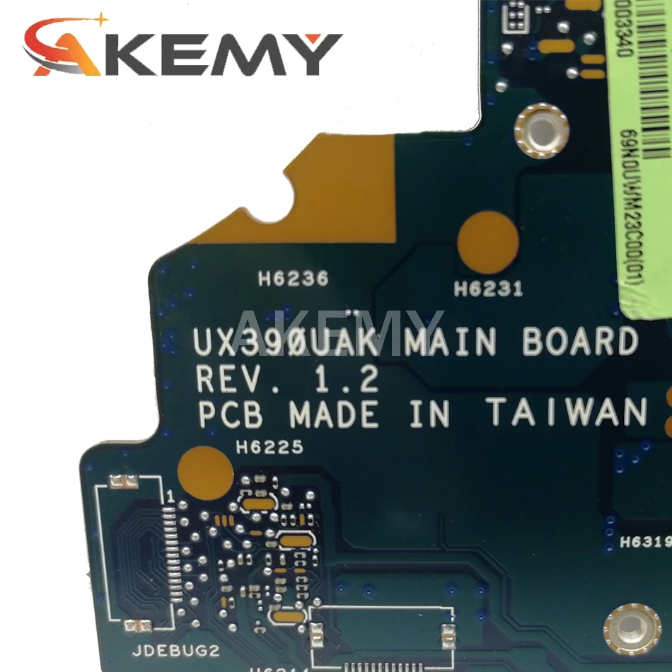 Bestellen Akemy UX390UAK Motherboard Für ASUS UX390U UX390UA UX390UAK Laotop Mainboard Mit I7-7500 CPU 8G RAM