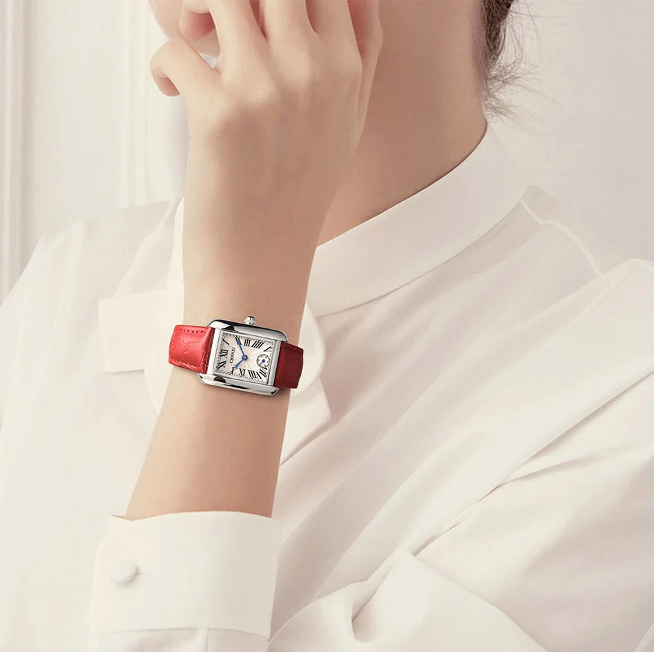 Роскошные золотые мужские часы ретро квадратные женские для влюбленных простой