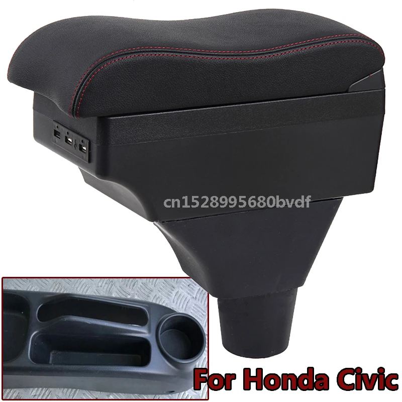 

Подлокотник для Honda Civic EP3, центральный подлокотник для магазина, контейнер для аэрации с подстаканником, пепельницей, товары для украшения и...