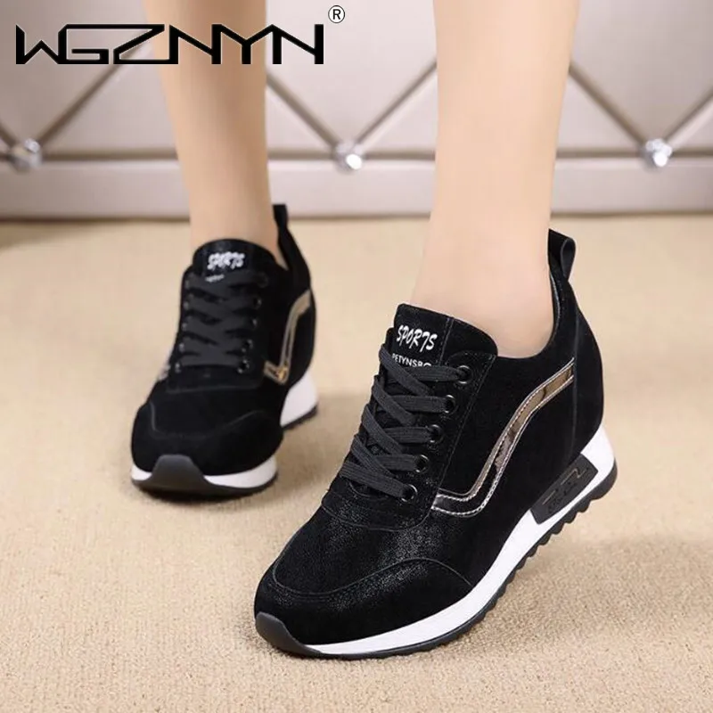 2022 NEW High Heel Shoes Women Platform Sneakers Ladies Shoes Comfortable Outdoor Walking Solid Casual Sport Shoes Basket Femme