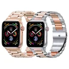 Ремешок стальной для Apple Watch Band 44 мм 40 мм 42 мм 38 мм, металлический браслет для IWatch Series 6 SE 5 4 3 2 1 с регулировкой, классический