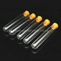 25x150mm lab transparent plastic test tubes with cork capsparty candy bottle with round bottomwedding gift vial