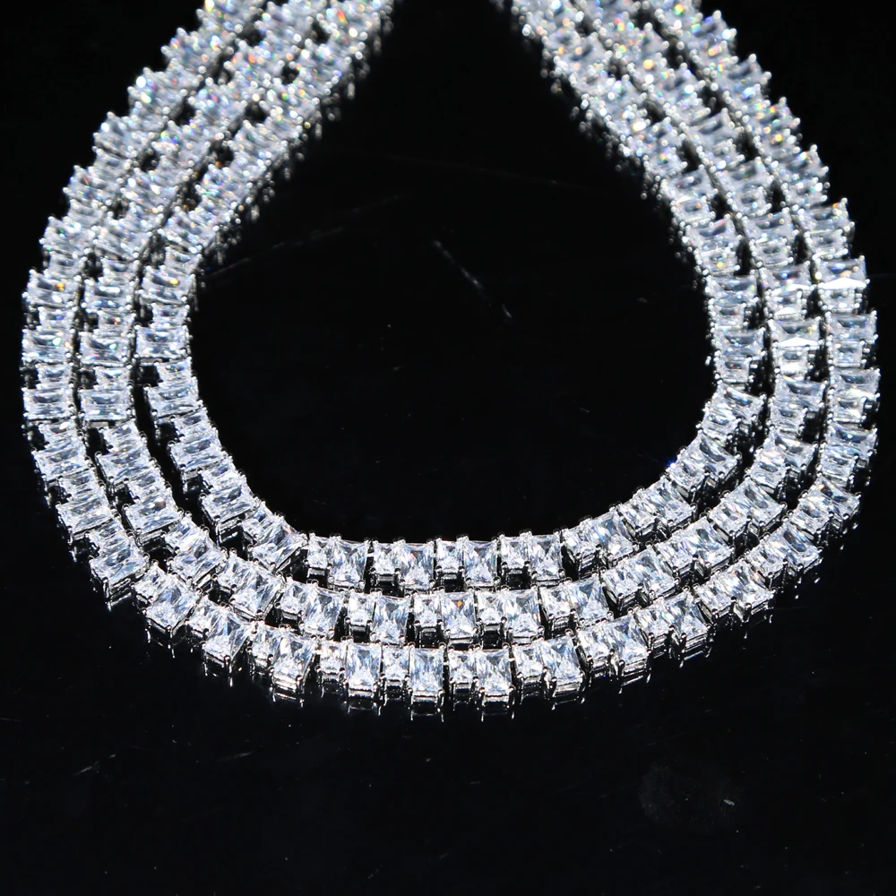 Цепочка Женская теннисная со стразами чокер в стиле хип-хоп ледяная багета с